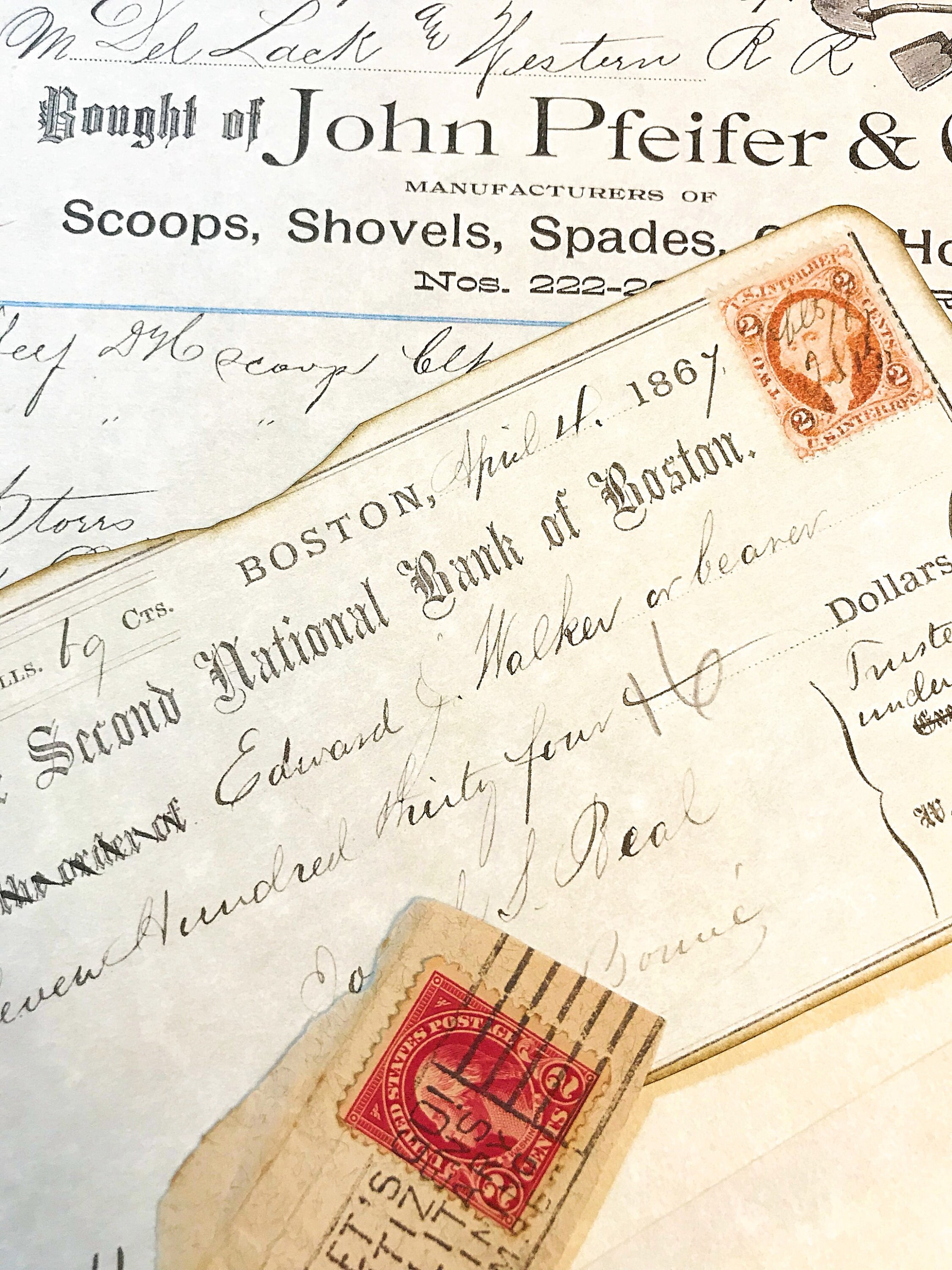 vintage receipts and checks scanned and printed old receipts etsy