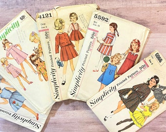 Vintage Simplicity Child&#39;s Sewing Pattern: Dress, Skirt, Jacket