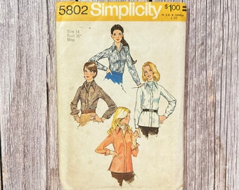 Simplicity Pattern 5802. Vintage Shirt And Ascot Tie Sewing Pattern.