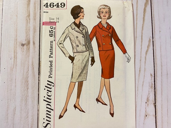 Buy 1965 Simplicity Designer Fashion Misses Suit Sewing Pattern No.6180  Size 16 Bust 36 Online in India - Etsy