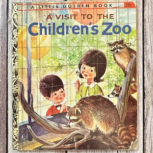 A Visit To The Children&#39;s Zoo, A Little Golden Book. First Edition. Vintage Children&#39;s Book.