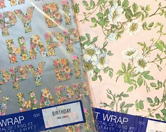 Vintage Birthday Wrapping Paper. Happy Birthday Gift Wrap.