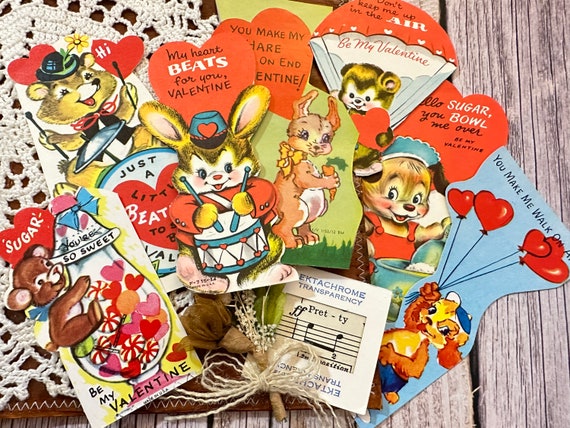 Vintage Valentines 4. Unused Valentines Day Cards. School