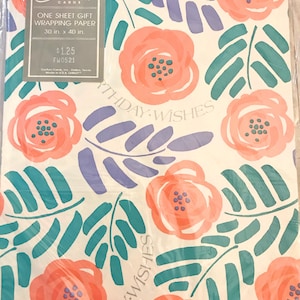 Vintage Floral Birthday Wrapping Paper