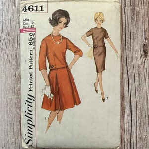 Simplicity Sewing Pattern 4611. Vintage Dress Pattern.