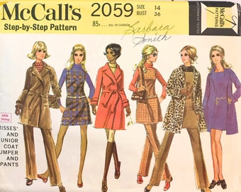 McCall's Naaipatroon uit de jaren '60. Uitstekend Patroon. Jas trui en broek patroon.