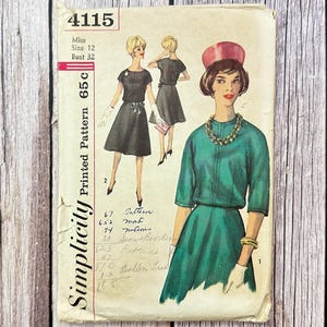 Simplicity Sewing Pattern 4115 - Vintage Two-Piece Dress