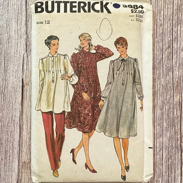 Butterick Sewing Pattern 3984. Vintage Maternity Dress And Top. Uncut Pattern.