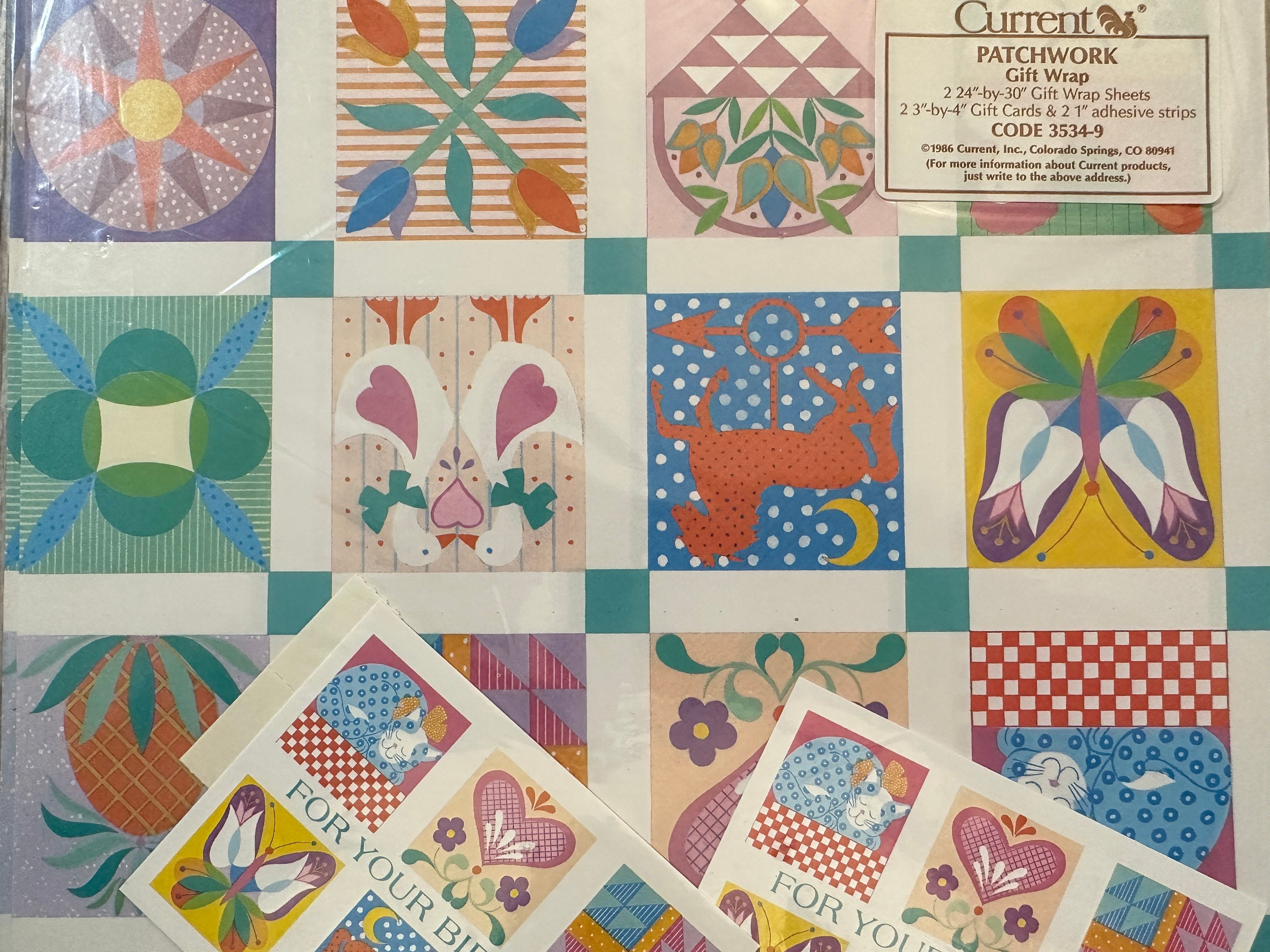 Vintage Current Patchwork Wrapping Paper. Current Gift Wrap. - Etsy