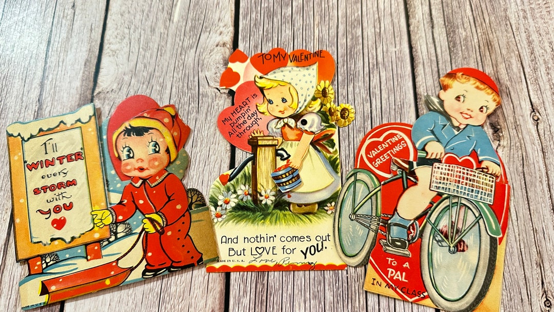 Vintage Valentine Greeting Cards. Valentine’s Day Cards. - Etsy