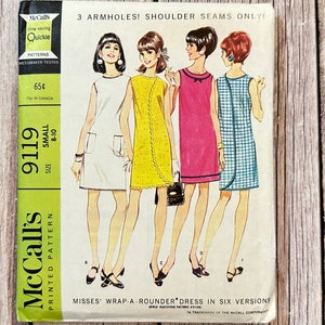 Vintage McCall&#39;s 9119 Wrap Dress Sewing Pattern - Size 8-10