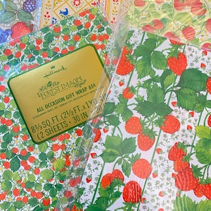 Vintage Hallmark Fruit Wrapping Paper: All Occasion Gift Wrap, 2 Sheets