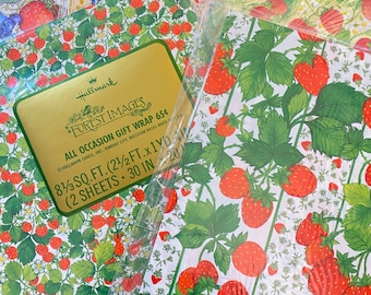 Vintage Hallmark Fruit Wrapping Paper: All Occasion Gift Wrap, 2 Sheets