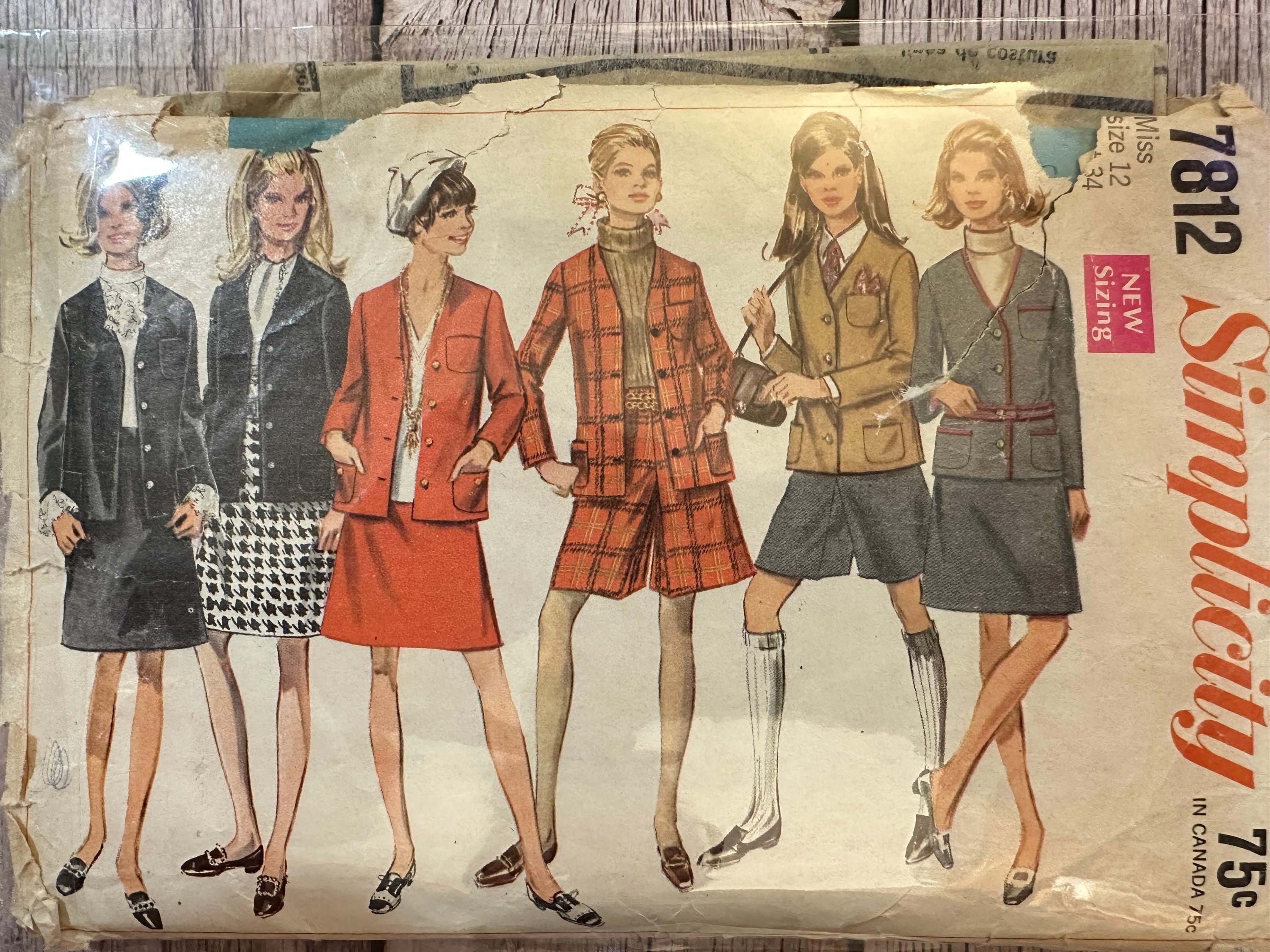 Simplicity Sewing Pattern 7812. Vintage Jacket, Skirt and