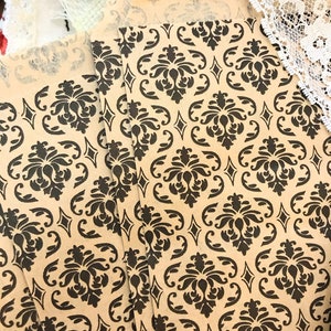 15 petits sacs en papier décoratif. Sacs de marchandises Damask. sacs en papier de style vintage. Sacs-cadeaux.