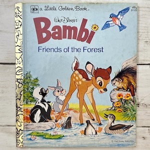 Walt Disney&#39;s Bambi, Friends of the Forest - A Little Golden Book - Vintage Children’s Book