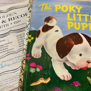 The Poky Little Puppy, A Little Golden Book And Record Set. Vintage Children’s Book.
