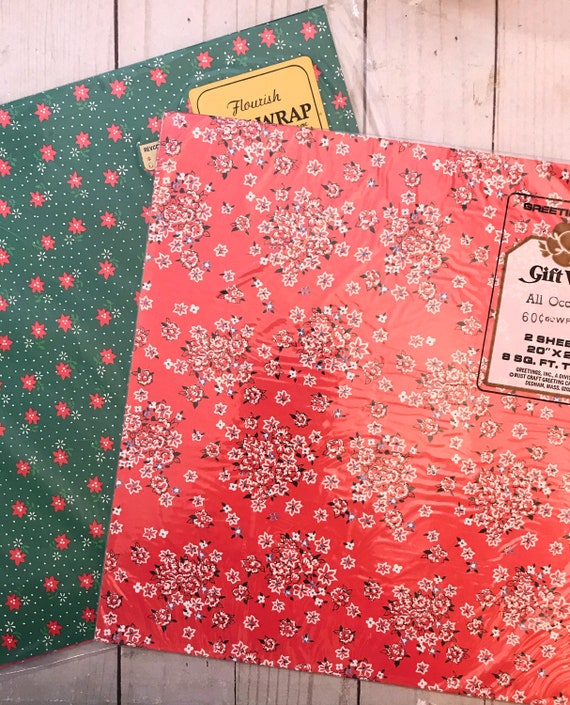 Vintage All Occasion Wrapping Paper. Floral Gift Wrap. 