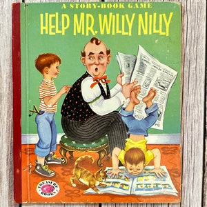 A Story Book Game, Help Mr. Willy Nilly. Treasure Books. Vintage Children’s Book.
