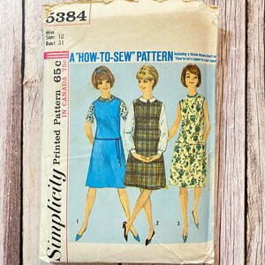 Simplicity Sewing Pattern 5384 - Vintage Jumper Or Dress And Blouse