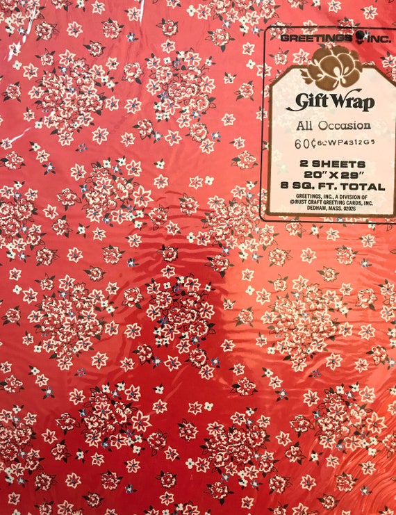 Vintage All Occasion Wrapping Paper. Floral Gift Wrap. 