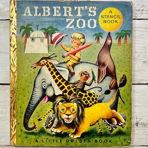 Albert&#39;s Zoo, A Stencil Book. A Little Golden Book. First Edition. Vintage Children&#39;s Book.