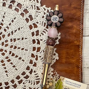 Bolígrafo con cuentas Best Mom Ever - Bolígrafo con cuentas de acrílico y silicona - Bolígrafos hechos a mano con cuentas elegantes, regalo para ella