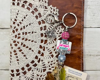 Snarky Beaded Keychain - Silicone Acrylic Beads - Fancy Beadable Handmade Funny Keychains Gift for Her