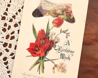 Postales antiguas: Tarjetas de felicitación antiguas, efímeras (juego de 5)