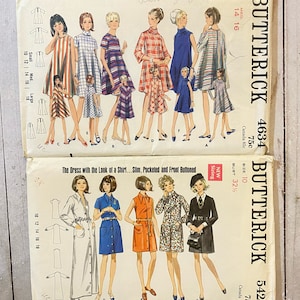 1960s Butterick Kleid Schnittmuster: Uncut Vintage Design
