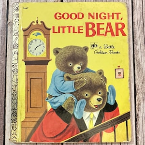 Buenas noches, osito. Un pequeño libro de oro. Libro infantil vintage.