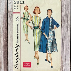 Simplicity Pattern 1911. Vintage Dress And Coat.