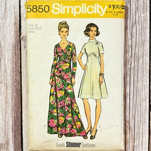 Simplicity Sewing Pattern 5850 - Vintage Dress In Two Lengths - Look Slimmer