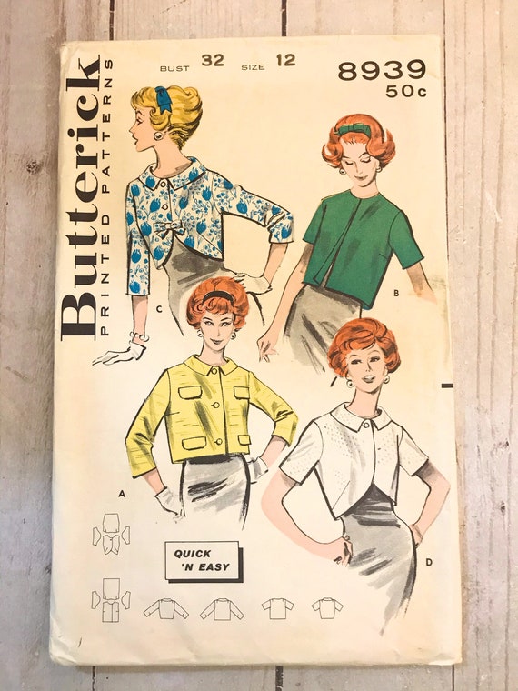 Vintage Butterick Sewing Pattern - Dress, Jacket, Blouse - Etsy