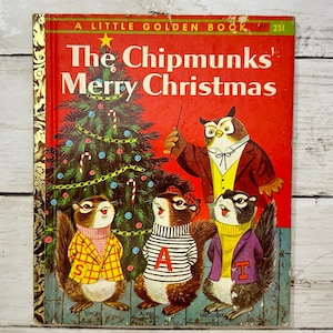 The Chipmunks&#39; Merry Christmas - A Little Golden Book - Vintage Children&#39;s Book