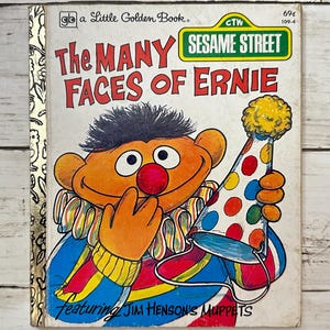 Les nombreux visages d&#39;Ernie - Un petit livre d&#39;or - Livre pour enfants vintage Sesame Street