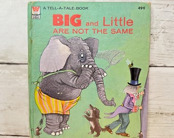 Groot en klein zijn niet hetzelfde - vintage Whitman Tell-A-Tale kinderboek