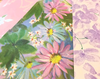 Vintage Wrapping Paper Scraps - 50 Piece Pack