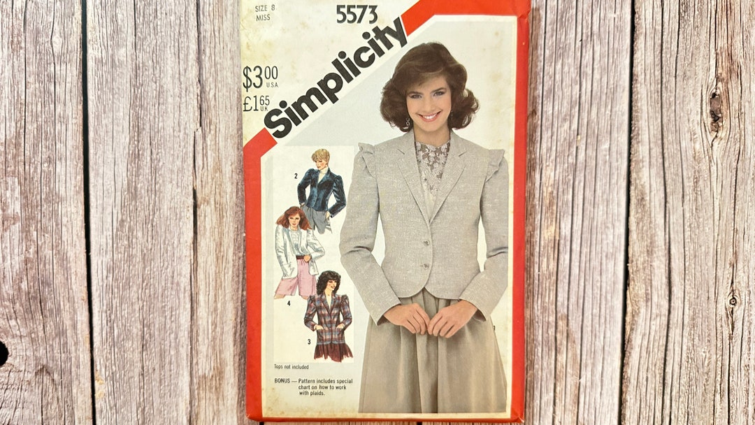 Simplicity 5473 Pattern Simplicity Sewing Pattern 5573 - Vintage Lined Jacket - Etsy