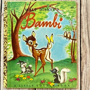 Walt Disney&#39;s Bambi, A Little Golden Book. Vintage Children’s Book.