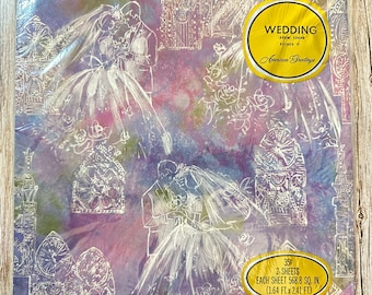 Vintage American Greetings Wrapping Paper - Wedding Shower Gift Wrap