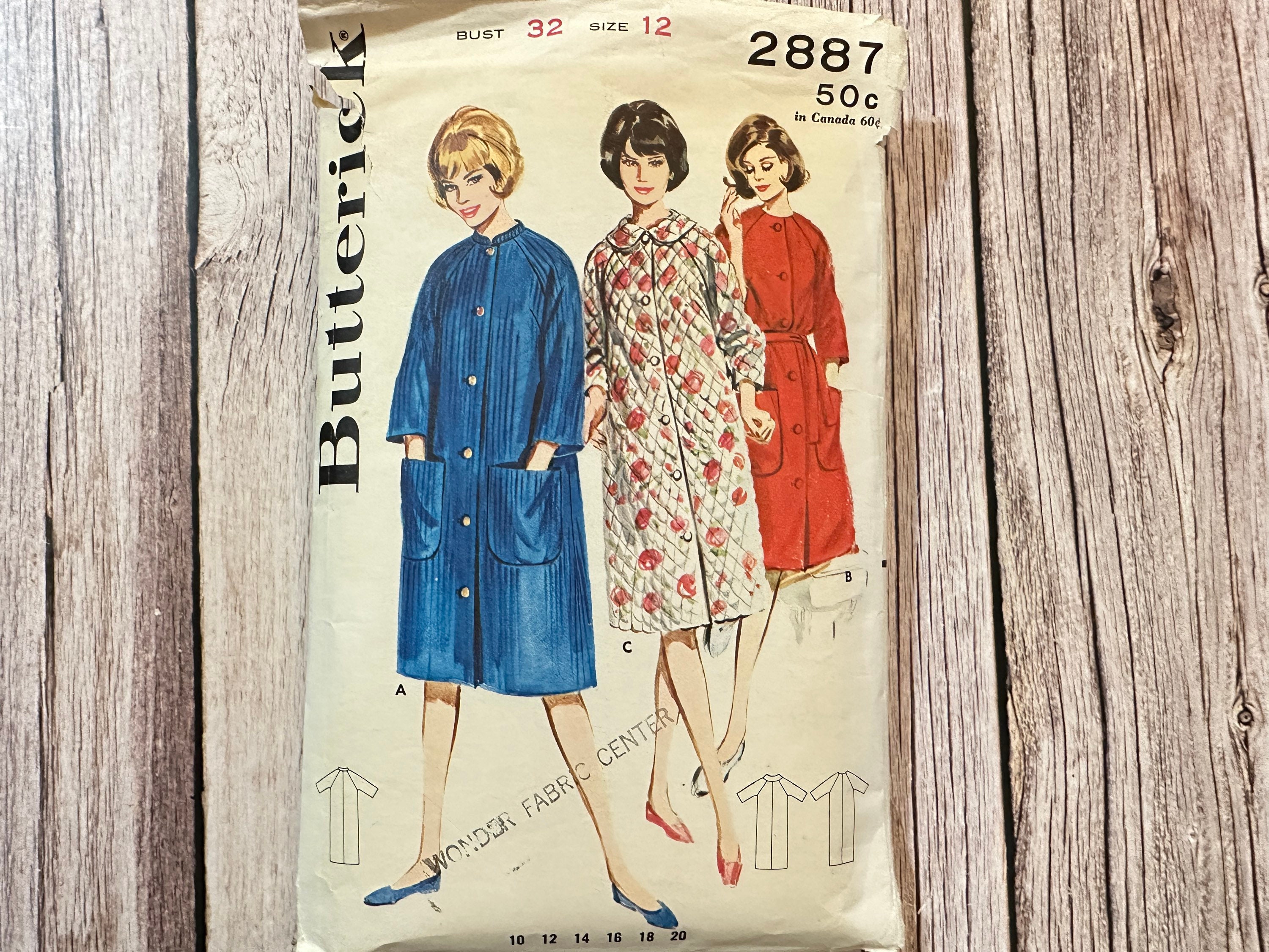 Butterick Sewing Pattern 2887 - Vintage Robe Pattern - Etsy