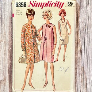 Simplicity Sewing Pattern 6356. Vintage Dress And Coat. Uncut Pattern.