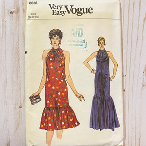 Vogue Sewing Pattern 8636. Uncut Vintage Dress Pattern.