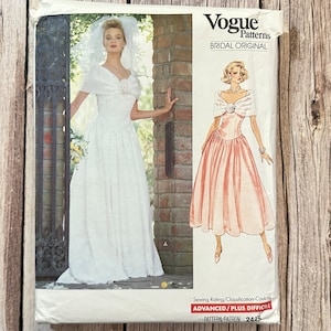 Vogue Sewing Pattern 2425 - Uncut - Vintage Wedding Dress Petticoat Bridal Gown