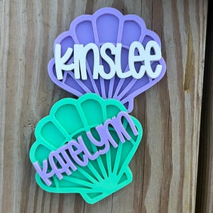 Personalized Seashell Bag Tag: Custom Acrylic Kids Name Keychain