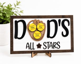 Personalized Baseball All Stars Sign, Father's Day Gift