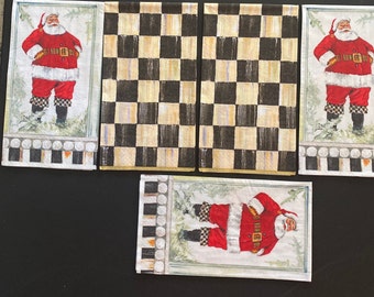Mackenzie Childs Courtly Check 5 individual   Paper Towels napkins for decoupage, Crafts Entertaining