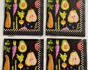 Radis & Racine 4/quatre/individuel MacKenzie-Enfants Triple Pli Papier Cocktail Chèque Découpage Artisanat Divertissant