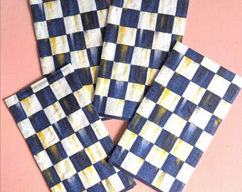 Serviettes en papier Mackenzie Childs : bleu roi (Ensemble de 4 serviettes individuelles)